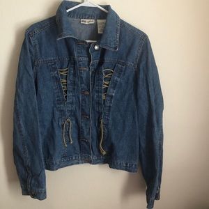 Vintage Faded glory western laced denim jacket xl